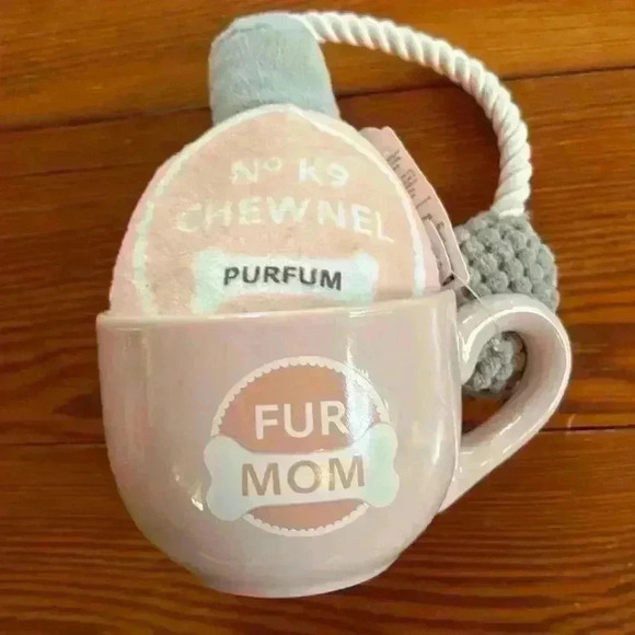 Mother's Day Dog/Animal Squeaky Toy And Mug For Mom Pink And Gray - Picture 5 of 5